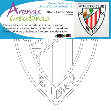 LÁMINA PARA PINTAR CON ARENA ESCUDO ATHLETIC CLUB BILBAO 30 X 30 CM