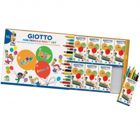 SET DE 10 CAJAS DE 6 LÁPICES DE COLORES GIOTTO PARTY