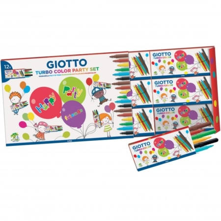 SET DE 12 CAJAS DE 6 ROTULADORES GIOTTO PARTY