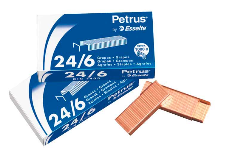 Grapas cobreadas para grapadora Petrus 1600 24 (23/6)