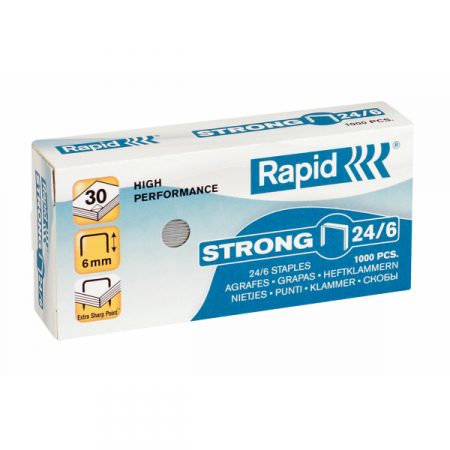 Caja de grapas galvanizadas Rapid 24/6 strong