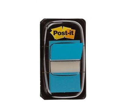 Post it index 680-23 azul brillante 50 unid. 1"