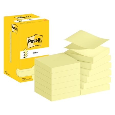 Caja de 12 tacos de notas adhesivas Post-it R-330 zig-zag 76 x 76 mm