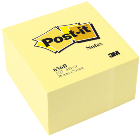 Cubos post it 636 b amarillo 76*76*45