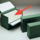 Caja de transferencia de cartón forrado en Geltex verde Fº doble con lomo de 200 mm Mariola