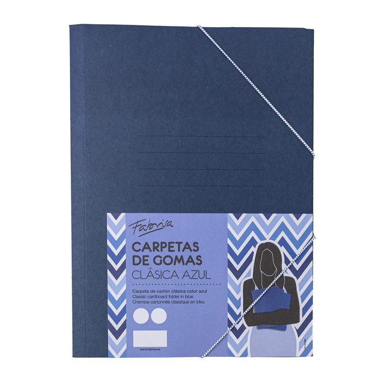 Carpeta de cartón azul Fº con gomas y solapas 5 Star