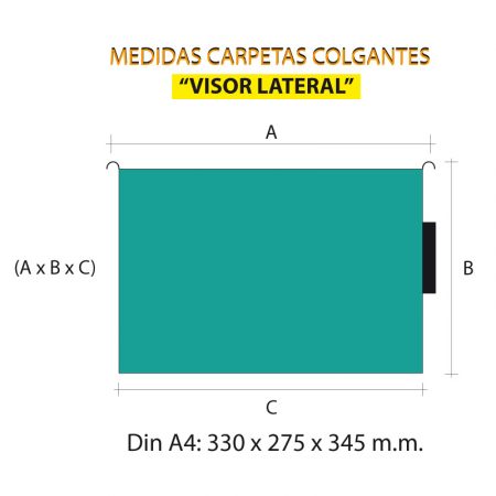 Paquete de 25 carpetas colgantes Aku kraft A4 con varilla metálica y visor lateral Elba