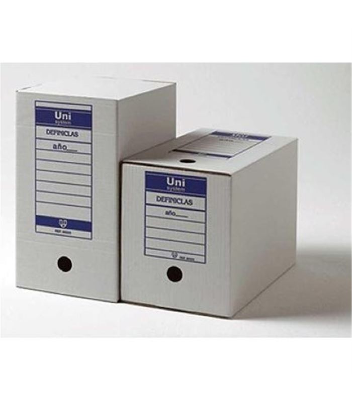 Caja carton blanco fo para archivo con lomo de 100 definiclas - Material de Oficina - Material Escolar y Papelería