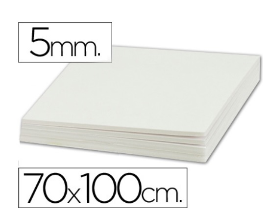 Plancha de carton pluma blanco de 70 x 100 cm con grosor de 5 mm - Material  de oficina, escolar y papelería