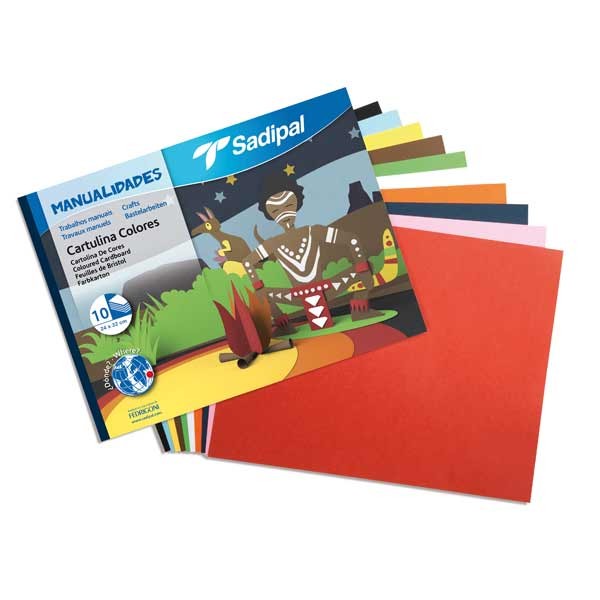 CUADERNO MANUALIDADES PAPEL CARTULINAS 10 COLORES