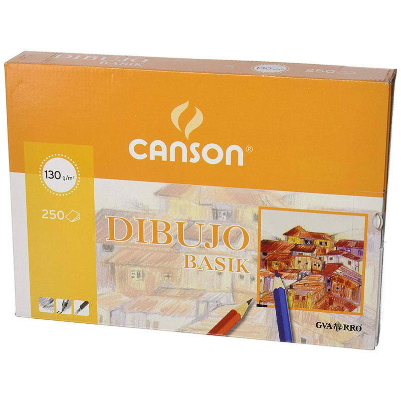 Paquete de 250 láminas de dibujo con recuadro A3+ de 130 grs/m² Canson