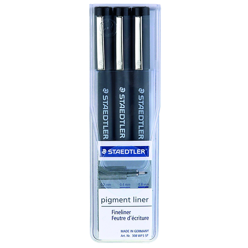 Rotulador calibrado Ecco Pigment, 0,2 mm, negro