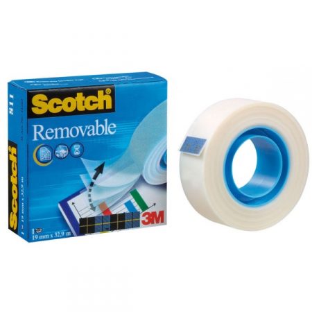 Cinta adhesiva invisible de quita y pon Scotch Magic 19mm x 33m