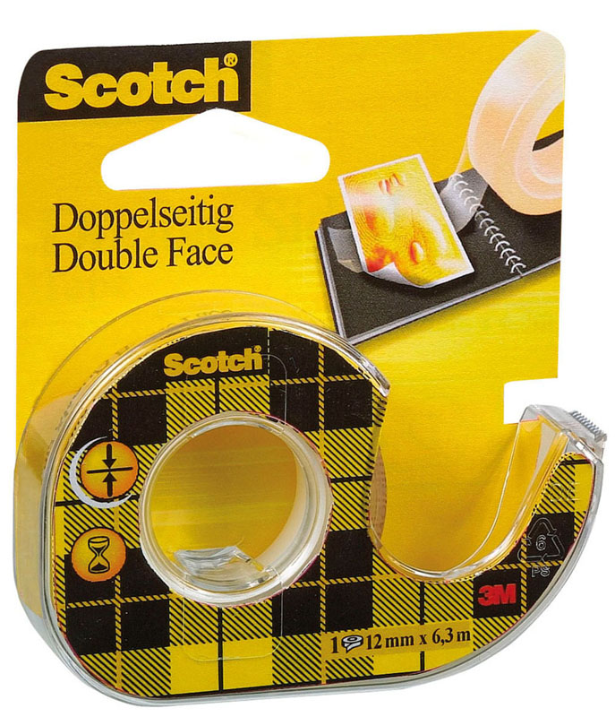 Cinta de doble cara Scotch con porta-rollos 12 mm x 6,3 m