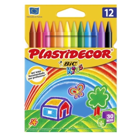 Caja de 12 ceras de colores Plastidecor