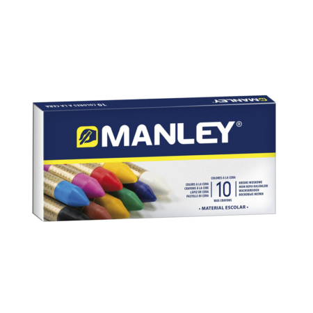 Caja de 10 ceras de colores Manley