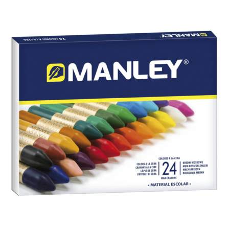 Caja de 24 ceras de colores Manley