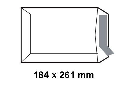 Caja de 250 bolsas autoadhesivas Offset blanco 184 x 261 mm Sam