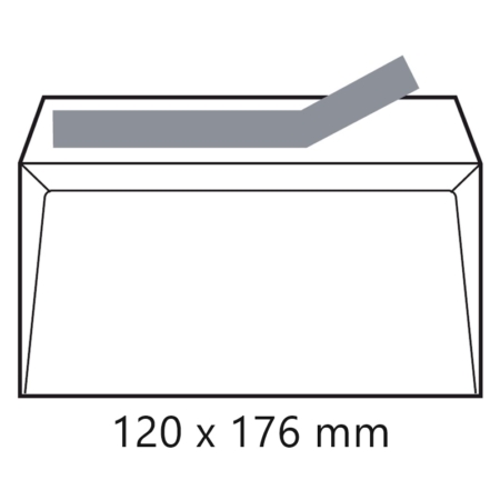 Caja de 500 sobres blancos autoadhesivos con tira de silicona 120 x 176 mm Sam
