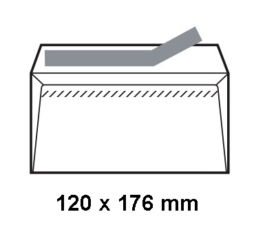 Caja de 500 sobres Offset blancos autoadhesivos 120 x 176 mm Sam