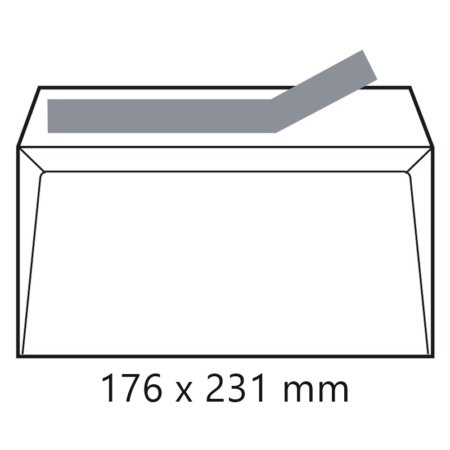 Caja de 500 sobres blancos autoadhesivos con tira de silicona 4º - 176 x 231 mm Sam