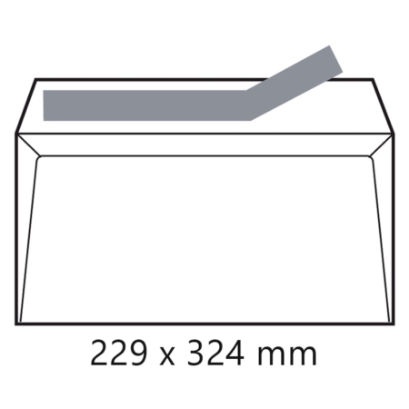 Caja de 250 sobres blancos autoadhesivos con tira de silicona C4 - 229 x 327 mm Sam