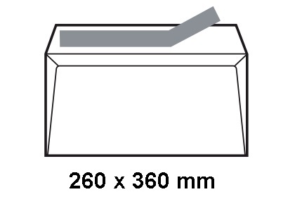 Caja de 250 sobres Offset autoadhesivos blancos Fº prolongado Sam