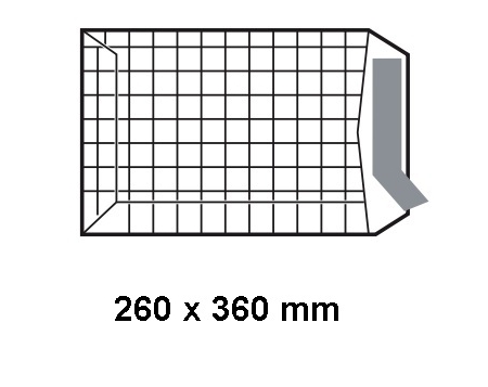 Caja de 100 bolsas autoadhesivas kraft armado 260 x 360 mm Sam