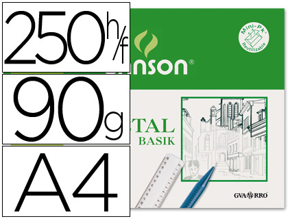 Caja 250 papel vegetal din A4 90-95 grs