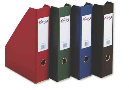 Revistero archivador negro con lomo de 80 mm pardo - Material de