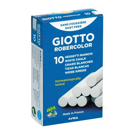 Caja de 10 tizas blancas para pizarra Giotto Robercolor