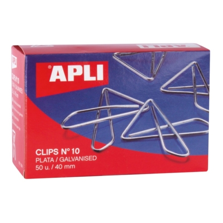 Caja de 50 clips mariposa Apli 40 mm. nº10
