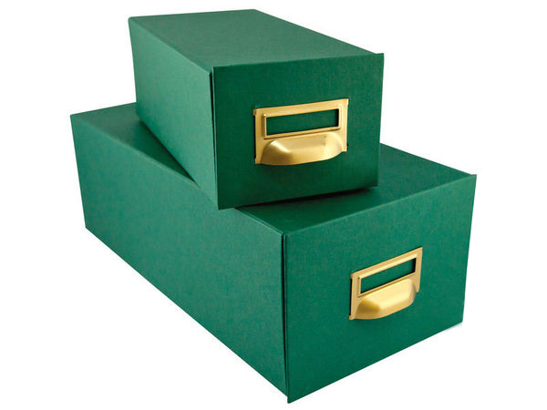 Fichero de cartón verde para 500 fichas Nº 2 de 75 x 125 mm