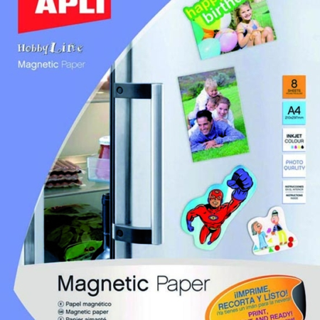 PAPEL MAGNETICO DIN A4 APLI 10245 ( PACK 8 UNID.)