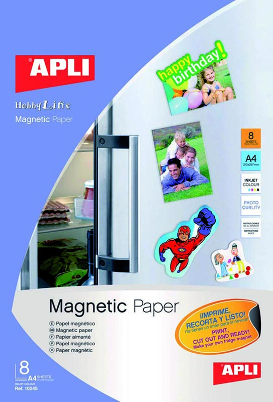 Papel magnetico din a4 apli 10245 pack 8 unid - Material de oficina,  escolar y papelería