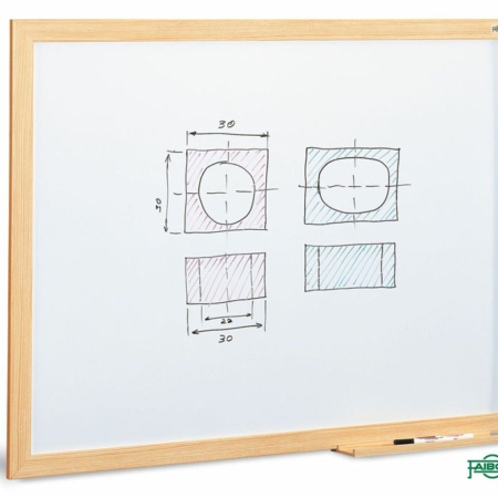 Pizarra estratificada blanca con marco de fibra melaminada de 100 x 150 cm Faibo