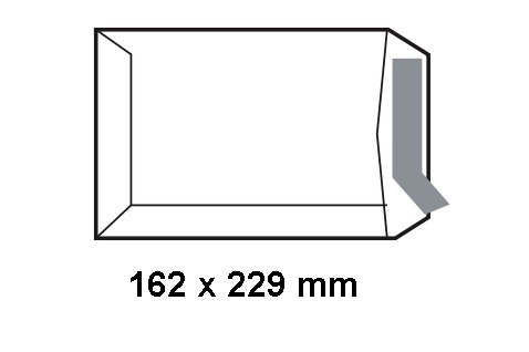 Caja de 250 bolsas Offset autoadhesivas blancas 162 x 229 mm Sam