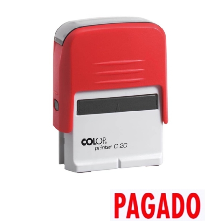 SELLO PRINTER 20 CON FÓRMULA “PAGADO” ROJO