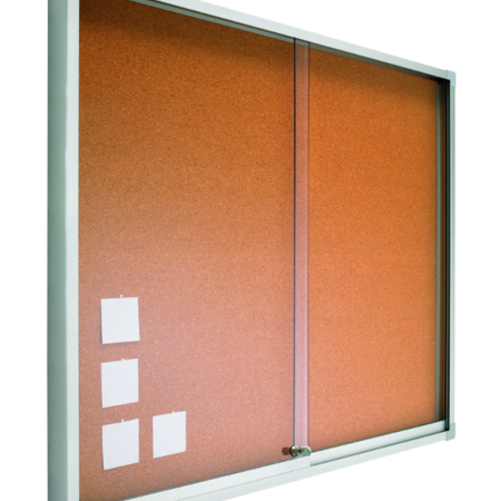 Vitrina de corcho con puertas correderas de 80 x 100 cm Planning Sisplamo