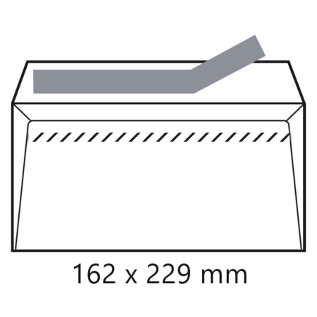 Caja de 500 sobres blancos autoadhesivos con tira de silicona C5 - 162 x 229 mm Sam