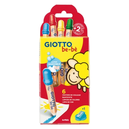 Caja de 6 Súper lápices de colores Giotto be-bè + afilalápices