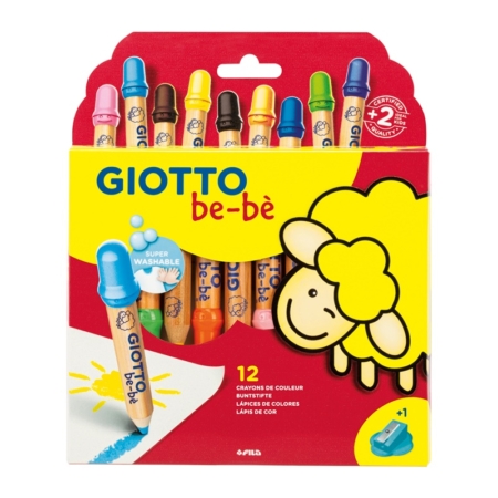 Caja de 12 Súper lápices de colores Giotto be-bè + afilalápices