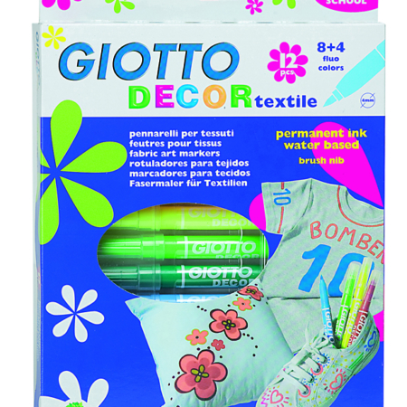 ESTUCHE 12 ROTULADORES GIOTTO DECOR TEXTIL