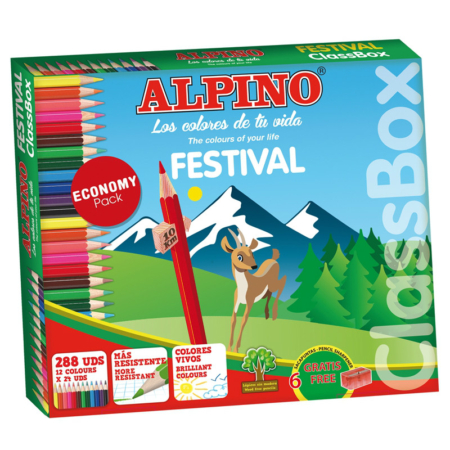 Caja de 288 lápices de colores Alpino