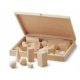 Caja de 28 cuerpos geométricos de madera