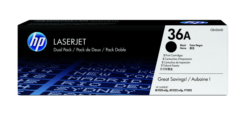 PACK 2 TONER HP CB436AD NEGRO