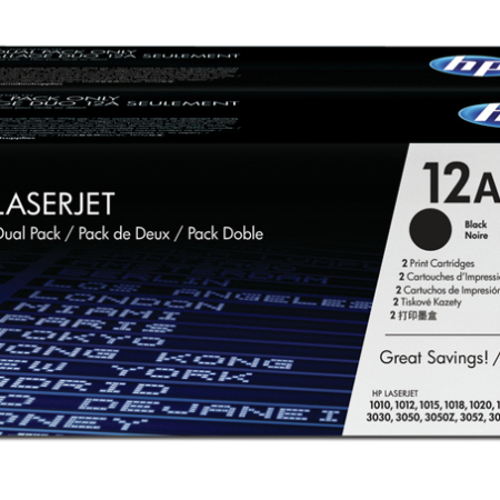 PACK 2 TONER HP Q2612AD NEGRO