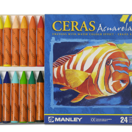 Caja de 24 ceras acuarelables Manley