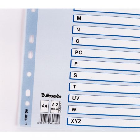 Índice alfabético (A-Z) multitaladro de cartón blanco A4 Esselte