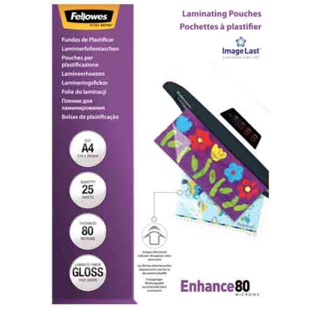 Pack de 25 fundas de plastificar A4 de 80 μ Fellowes